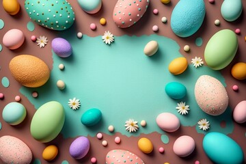 Obraz na płótnie Canvas easter eggs on a background