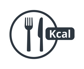 Kcal Symbol with Fork and Knife 
