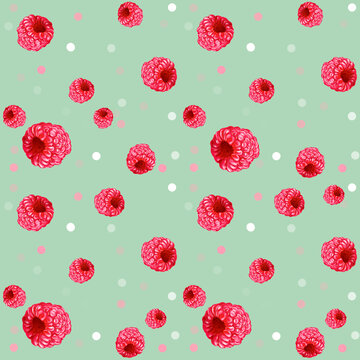 seamless pattern with raspberry
