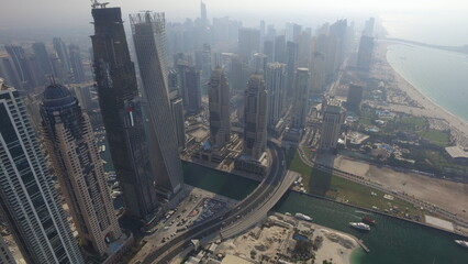 Majestic Aerial View Dubai, Marina District