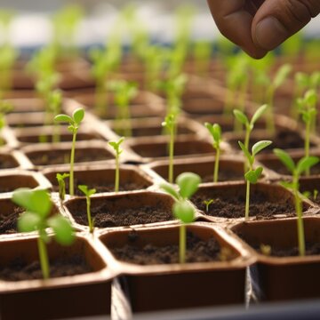 Hydroponic agricultural system, organic hydroponic vegetable garden at greenhouse. Agricultural technologies for growing plants. Generative AI