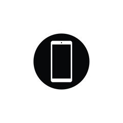 cell phone icon mobile phone round black background