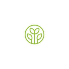  Green Leaf eco organic Logo desain template vektor