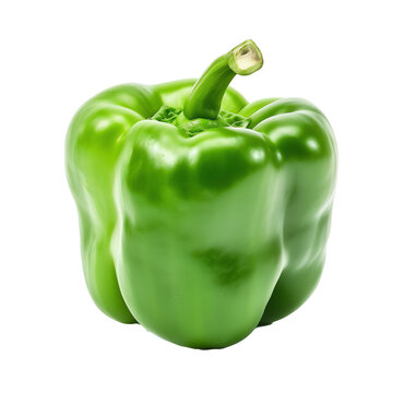 green bell pepper isolated on transparent background