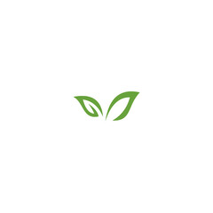  Green Leaf eco organic Logo desain template vektor