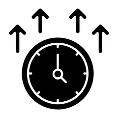 Time Up Glyph Icon