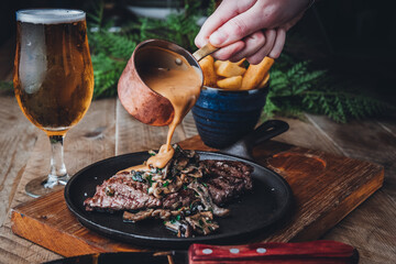 grilled meat and vegetables