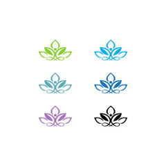 people & nature balance, eco lifestyle concept vector icon