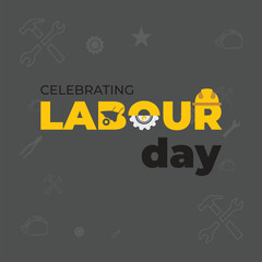 Simple minimal international labour day illustration design