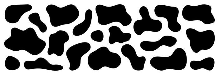 Blotch shape black. Collection liquid shapes. Vector illustration