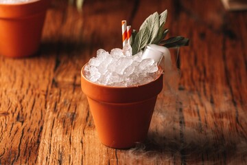 Cup of ice and juice