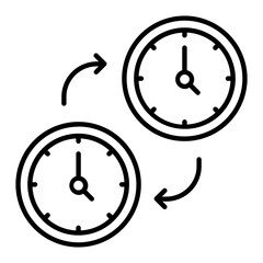 Clock Exchange Outline Icon
