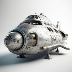 Vintage Sci-fi Spacecraft on Display, AI Generative