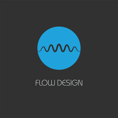 Music Logo sound wave in circle, Audio Technology, Abstract Shape. Wave logo design template. Stock vector illustration isolated on dark background.