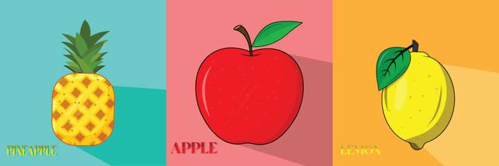 vector summer fruits vintage vector illustration collection