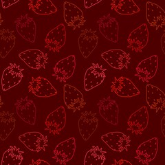 Cartoon fruit doodle seamless strawberry pattern for wrapping paper and fabrics and linens and kids clothes print