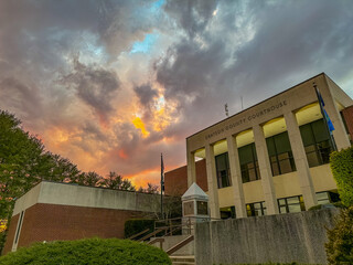 Sunset at the Grayson County Courthouse in Virginia