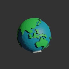 Realistic planet earth in blue and black colors