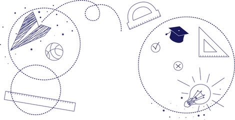 Background for school, school theme, inscription in a notebook, ink drawing, training, lessons, time to study, school doodles	