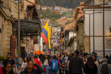 Rue du centre ville de Bogota - obrazy, fototapety, plakaty