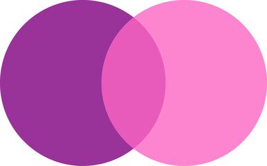 2 pink and purple color circles background with overlap layer. For wallpaper, cover, banner, poster and placard. Abstract flat background for business card and flyer template, vector illustration 