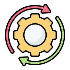 Management Line Color Icon