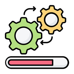 Process Setting Line Color Icon