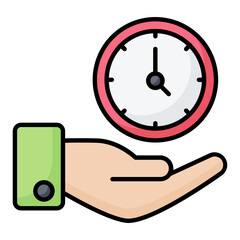 Time Management Line Color Icon