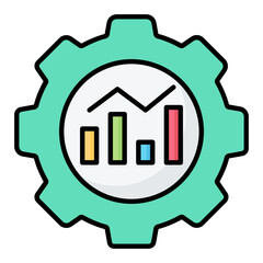 Efficiency Line Color Icon