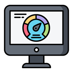 Speedometer Line Color Icon