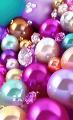 Luxury concept colorful precious and half precious gemstones, stones and gems background. Ai generated art.