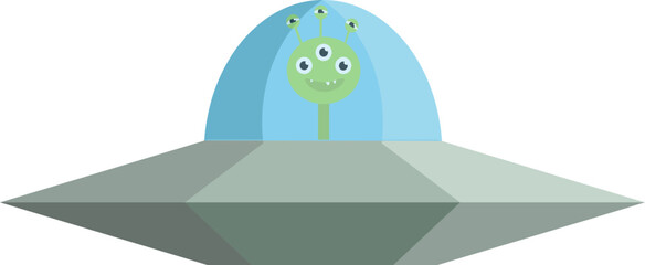 alien design illustration isolated on transparent background
