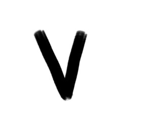 brush stroke style letters on white background