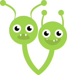 alien design illustration isolated on traansparent background