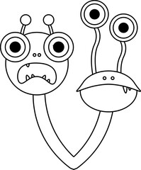 alien design illustration isolated on traansparent background