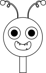 alien design illustration isolated on traansparent background