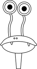 alien design illustration isolated on traansparent background