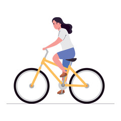 Young woman cycling for fun