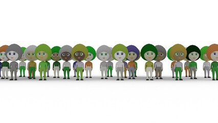 group of 3d people