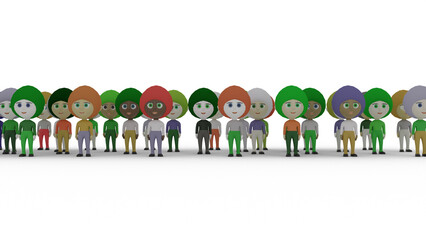 group of 3d people
