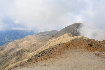 View from the top of Mount Tahtali of Antalya province in Turkey. Popular tourist spot for sightseeing and skydiving