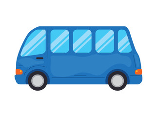 Modern blue coach bus driving
