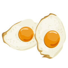 breakfast of two fried chicken eggs on a white background
