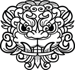 oriental foo dog face