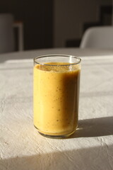 Glass of fruit smoothie