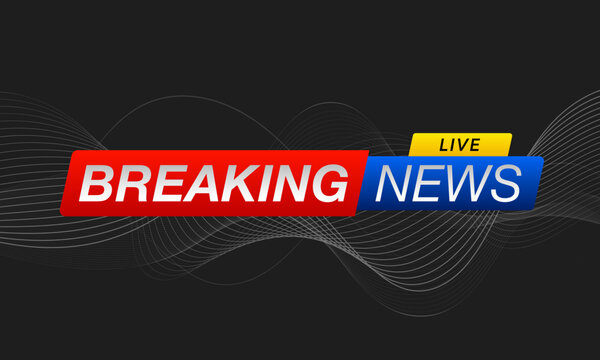 Breaking News on black background with wave. Planet News Background Business Technology. Vector illustration template for your design.