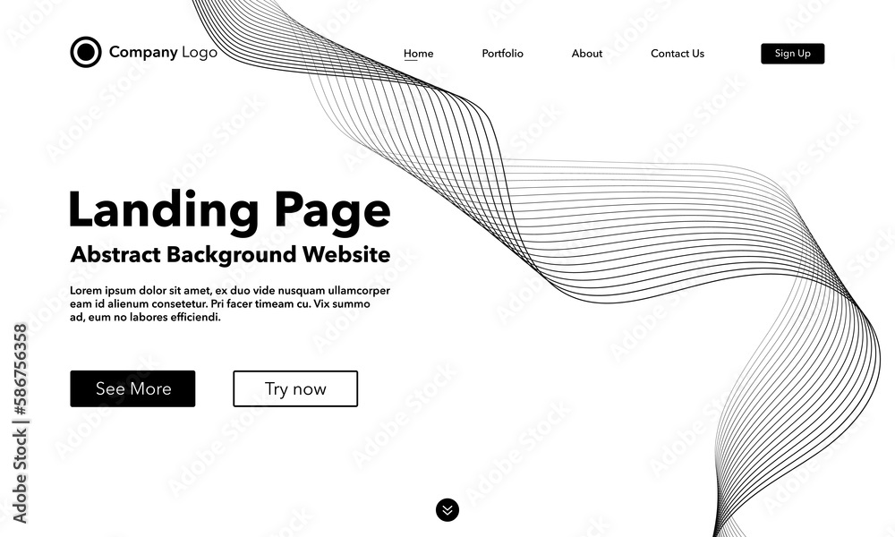 Wall mural abstract wave white background. landing page. template for websites or apps. modern design. digital 