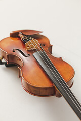 Up Close Detail of Beautiful Classical, Celtic, or Bluegrass Instrument the Violin or Fiddle