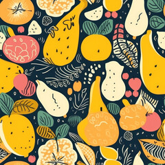 Seamless Fruit patterns in various art styles