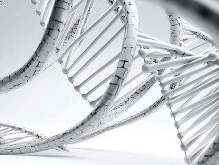 Abstract DNA Spirals. Biotech. Science. Innovation. MedTech. 3D